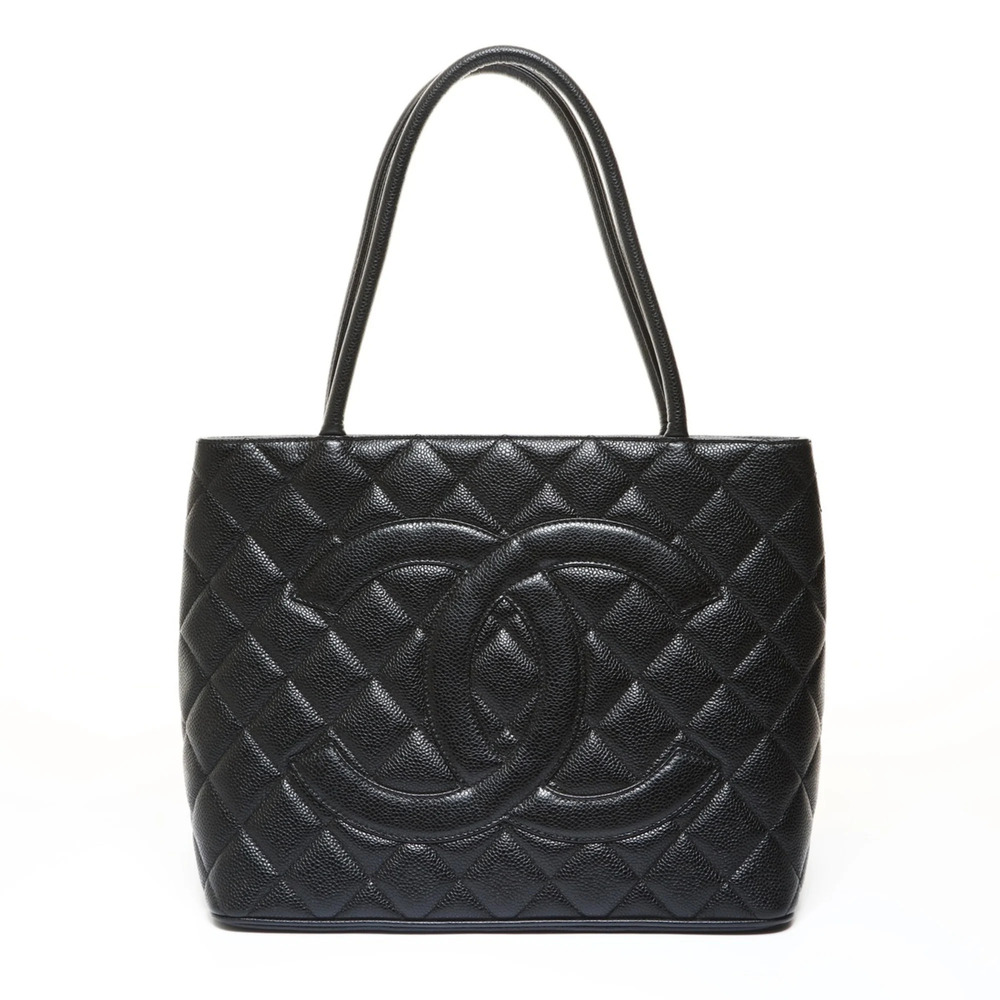 Chanel CHANEL Reissue Tote Bag, Caviar Leather, Silver Hardware, Black